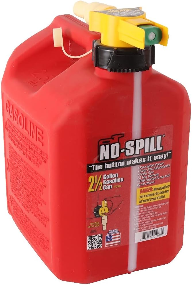 No spill gas can - 2.5 Gallon