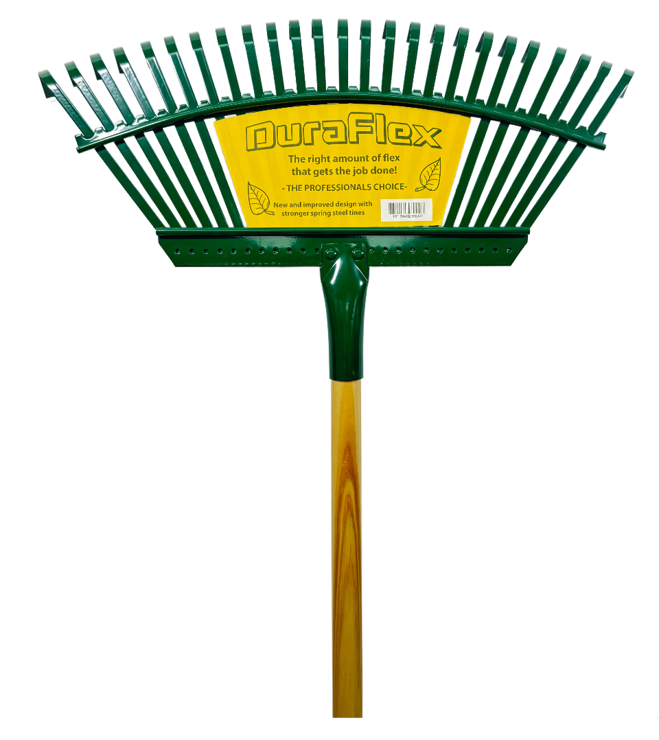 DURAFLEX- LEAF RAKE WITH WOODEN HANDLE (*AVAILABLE FOR PICK UP ONLY!!)