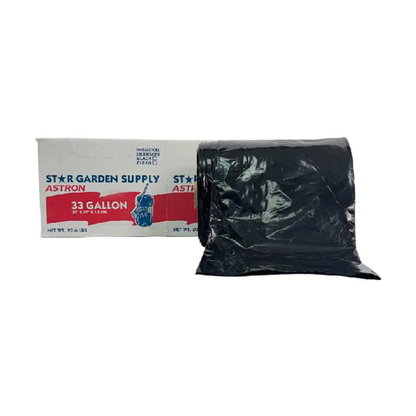 Astron AR-200 33-gallon Black Plastic Bags — 200/case