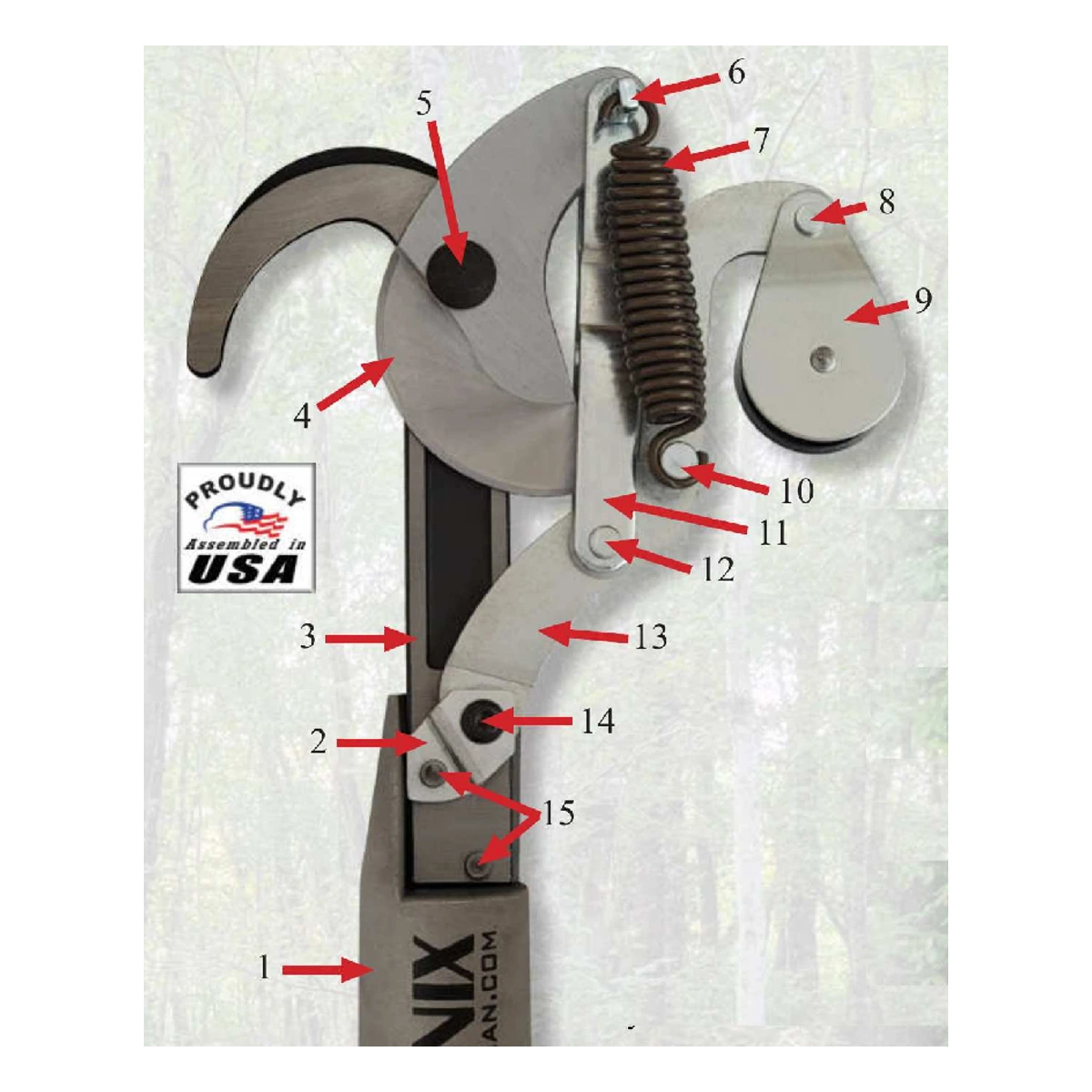 Phoenix 40400 Complete Pruner Head — 1-3/4-in. Cutting Capacity