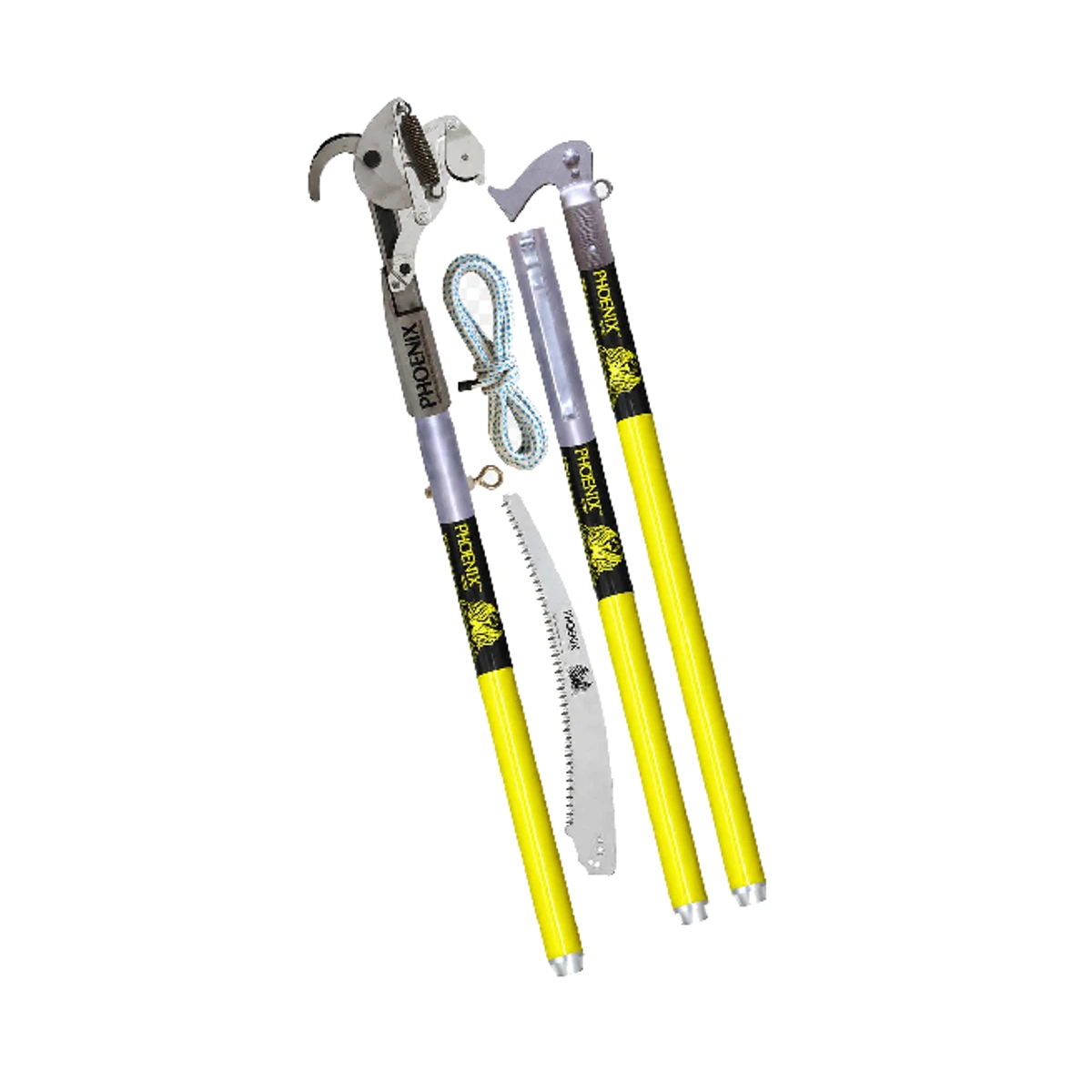 Phoenix 47308 Yellow Fiberglass Three-pole Pruning System — 10 ft / Phoenix Head