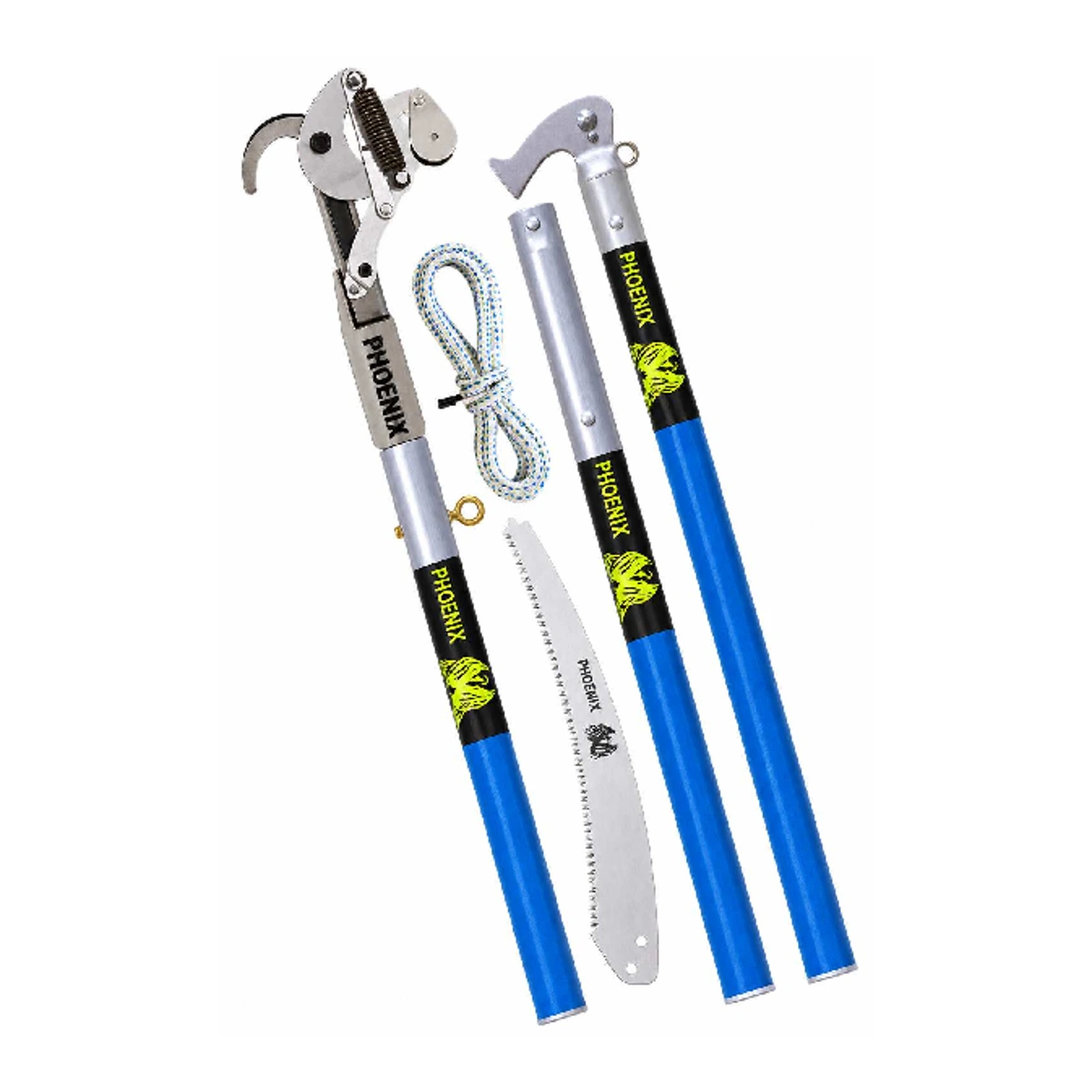 Phoenix 47308B Blue Fiberglass Three-pole Pruning System — 10 ft / Phoenix Head