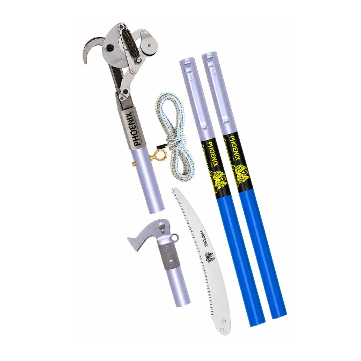Phoenix 47313B Blue Fiberglass Two-pole Pruning System — 8 ft / Phoenix Head