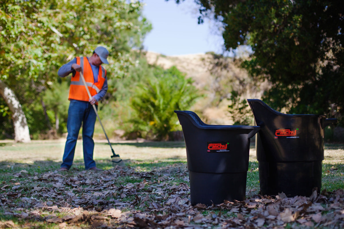 Original Catchy Can containers used for outdoor garden cleanup